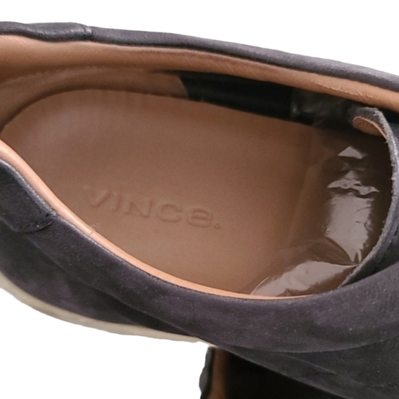 VINCE Slater Graphite Black Suede Leather Minimalist Dress Sneakers 45 11 - Picture 13 of 16